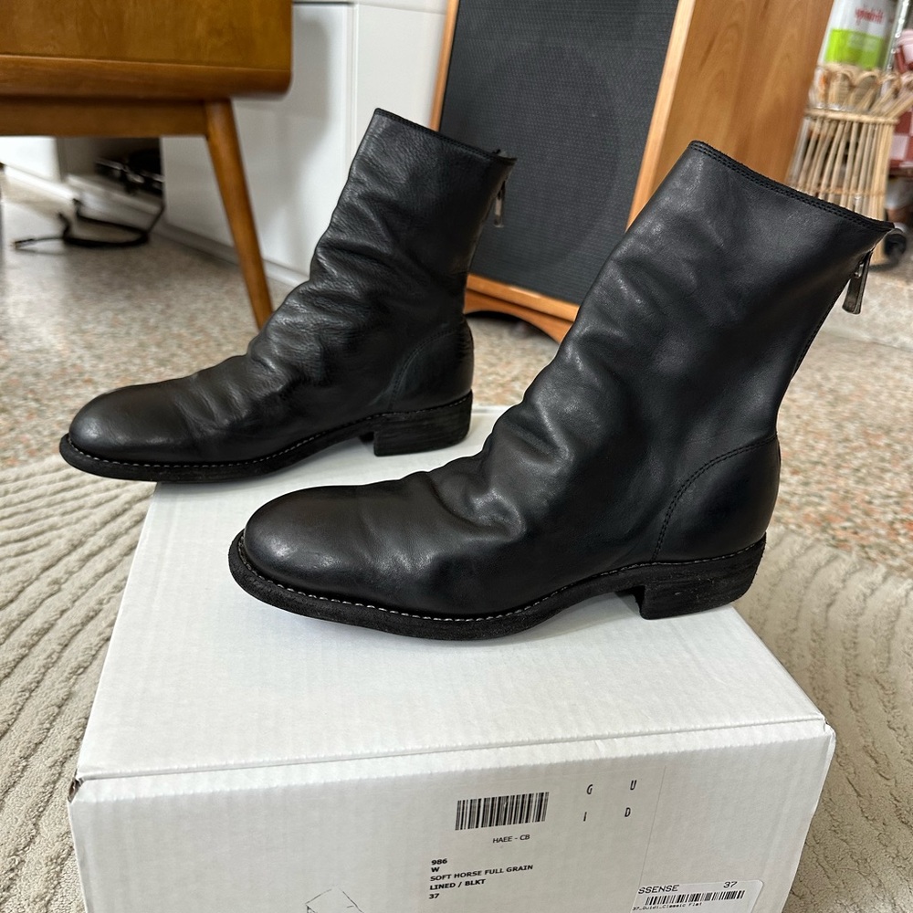 SOLD Guidi 986 Black Leather Boots 37